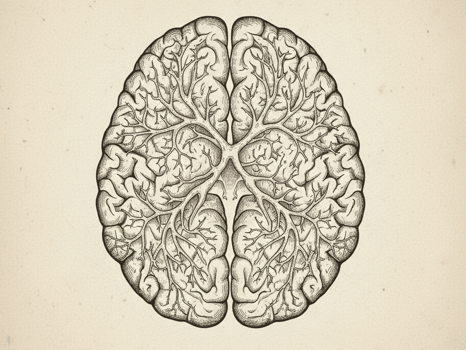 picture of brain with mycelium